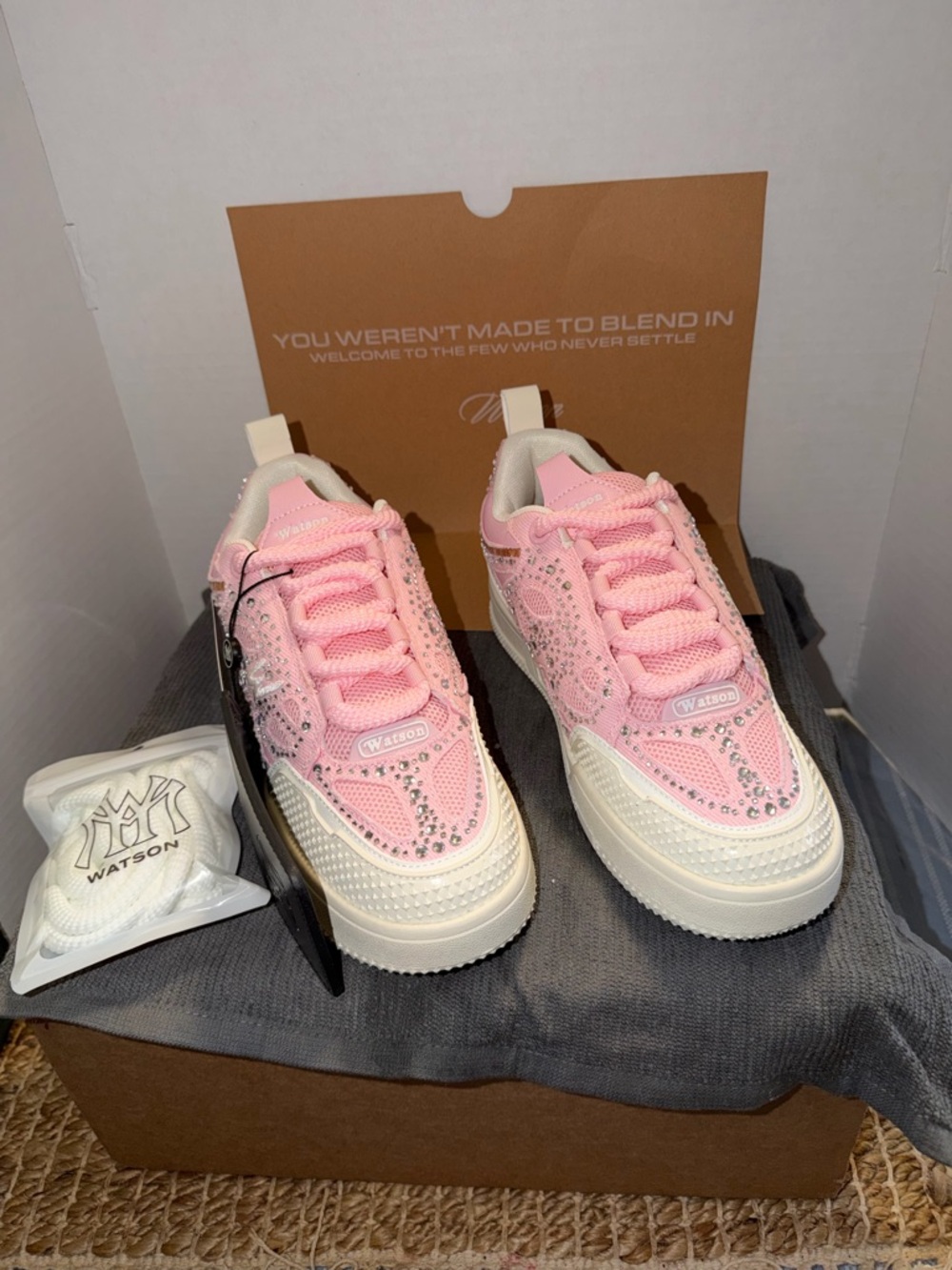 Watson K Flip Sneakers Pink Rhinestone Size 8.5 Women / 7.5 UK